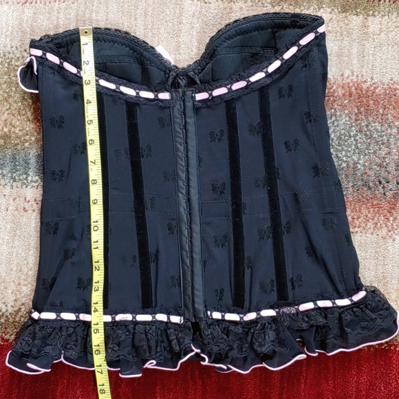 Coquette XL Black With Pink Bows Bustier Corset - Picture 11 of 15
